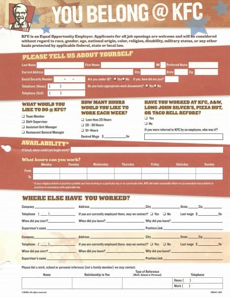 KFC pdf application