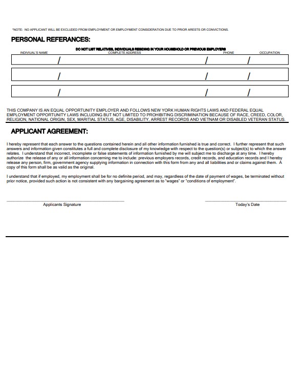 Giant Food Stores Employment Application PDF Page 3