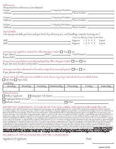 Ollies Bargain Outlet Application PDF Page 2