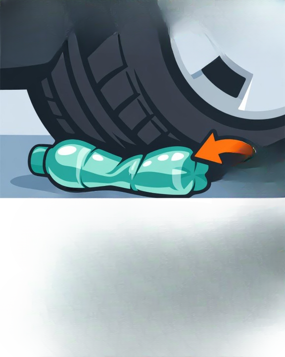 Why You Should Pay Attention If You Notice a Plastic Bottle Near Your Car Tire