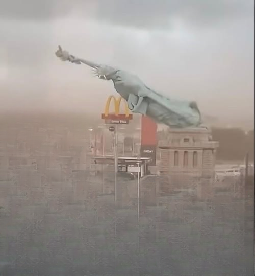 Severe Storm Damages Large Statue of Liberty Replica: Community Reacts to the Loss of a Local Landmark