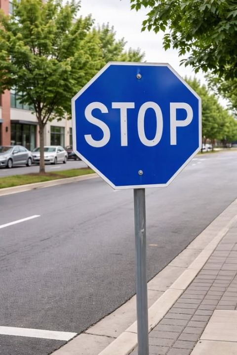 The Curious Case of the Blue Stop Sign: What Does It Really Mean?