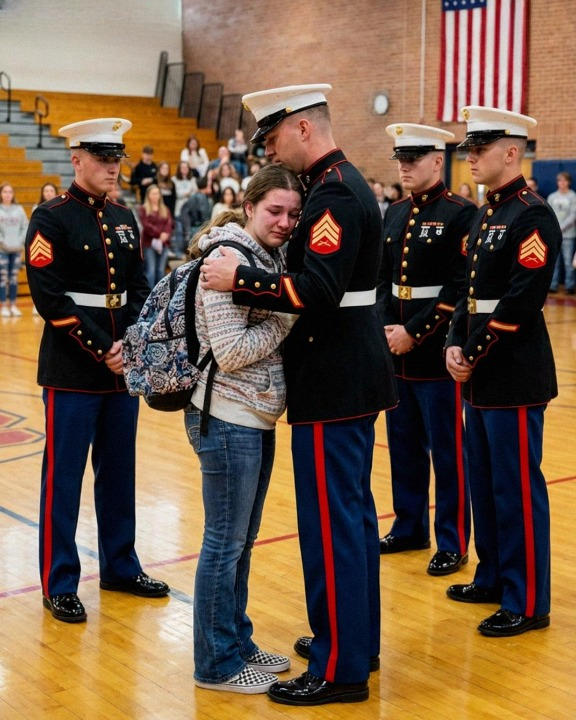 My Daughter Got Detention for Defending Her Late Marine Father — The Next Morning, Four Marines Walked Into the School and Changed Everything