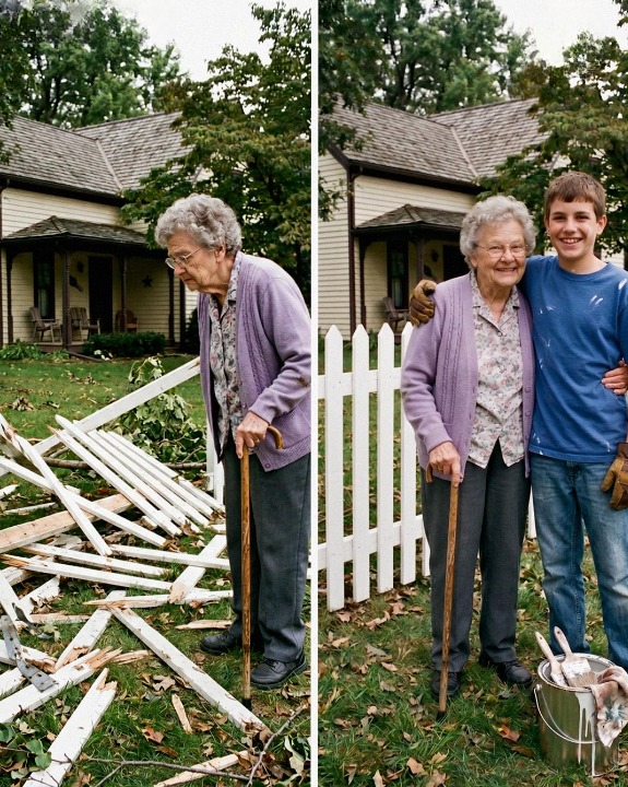 My 14-Year-Old Son Helped Our Elderly Neighbor Repair Her Fence After a Storm — The Next Morning, Police Arrived at Our Door Saying She Had Vanished and Left a Letter Specifically for Him