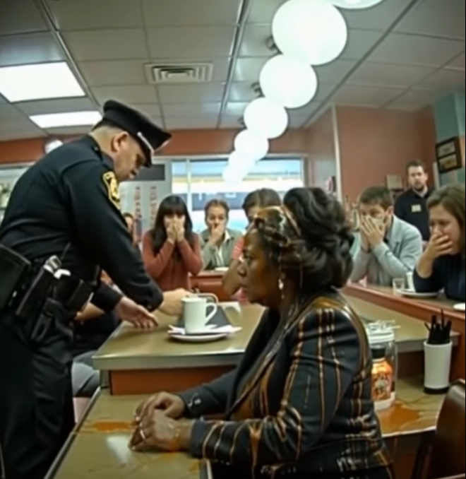 A Quiet Woman Sat Alone in a Small-Town Diner Until a Police Officer Humiliated Her in Front of Everyone — Hours Later, the Entire Town Learned Who She Really Was