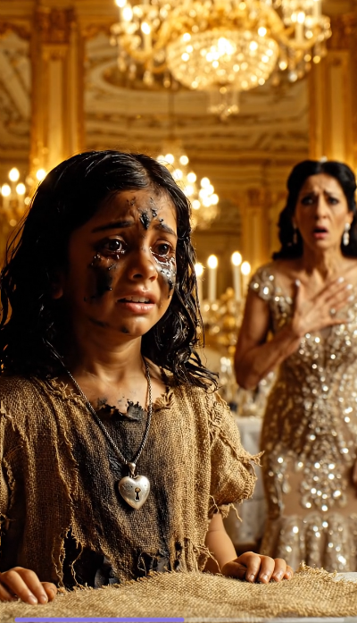 The Wealthy Guests Barely Noticed the Barefoot Little Girl Until the Elderly Man Saw the Necklace Around Her Neck — Then Everything in the Ballroom Changed