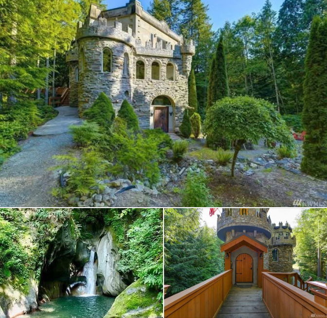 Step Into Your Own Fairytale: Unique Stone Castle Home Built in 1997 Featuring 3 Bedrooms and 1 Bathroom